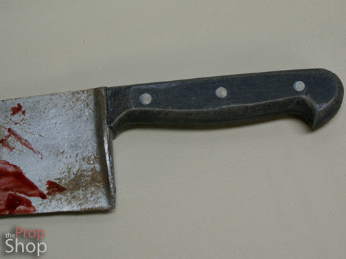 Bloody Cleaver Costume Knife - Fake Weapon Meat Cleaver Prop with Bloo